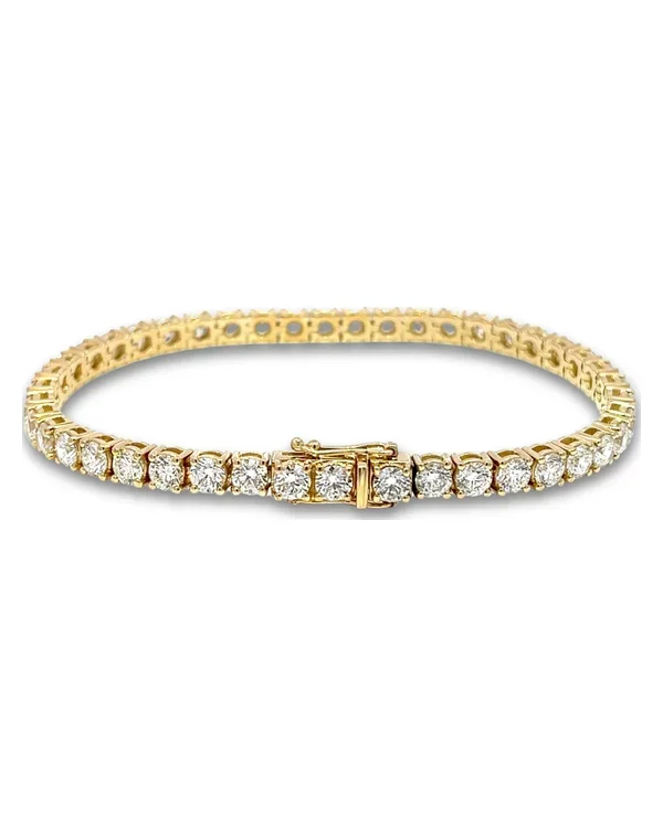 Tenisový náramek s diamanty D-F VS, 14kt žluté zlato, 9,51 ct