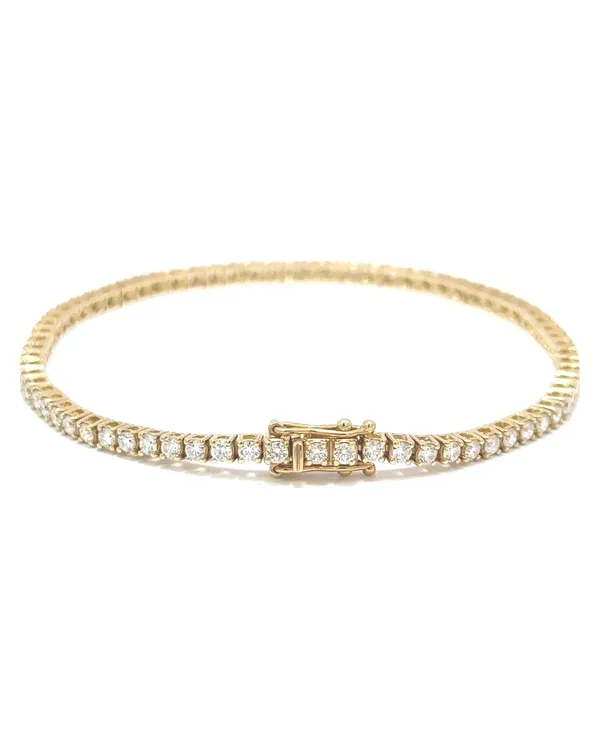 Tenisový náramek s diamanty D-E VS, 14kt žluté zlato, 2,00 ct