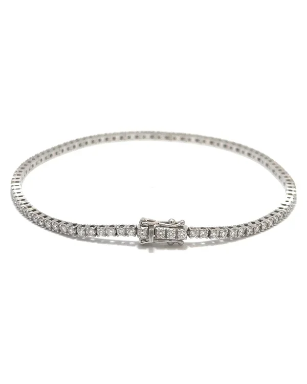 Tenisový náramek s diamanty E-F VVS-VS, 14kt bílé zlato, 1,32 ct