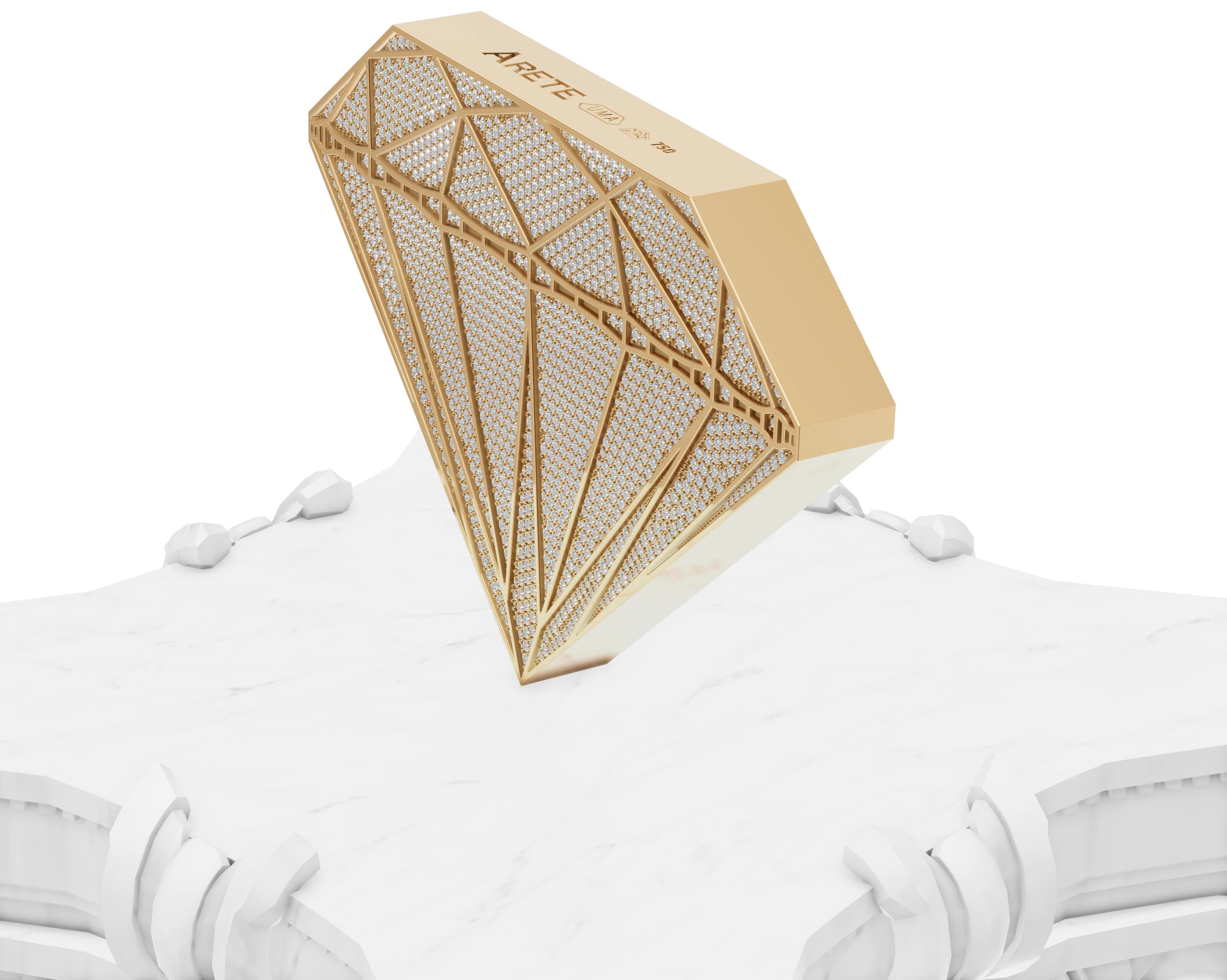 3D vizualizace diamantové trofeje